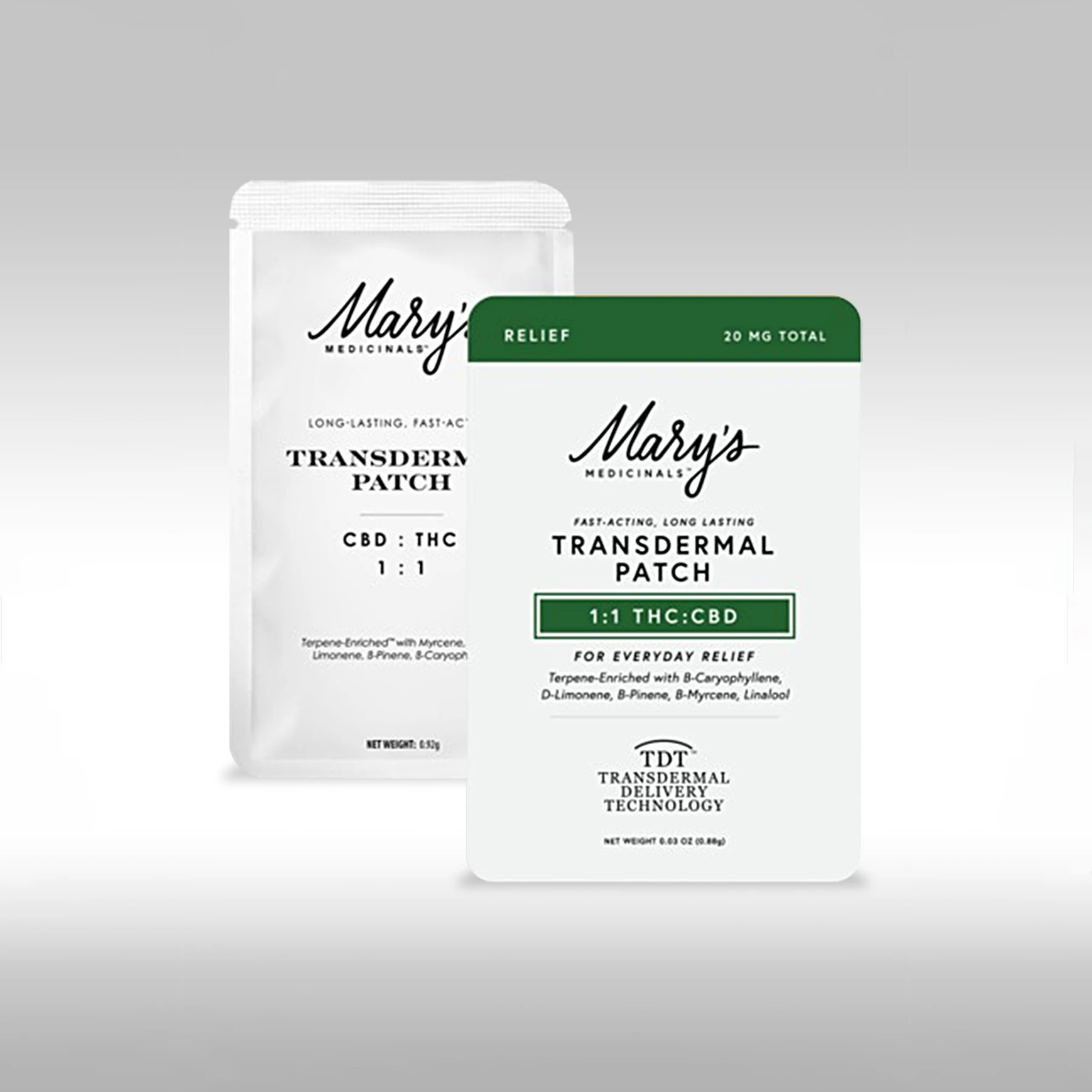Mary's Medicinals™ - Mary's Medicinals Relief 1:1 CBD:THC Transdermal Patch 20mg Main Image