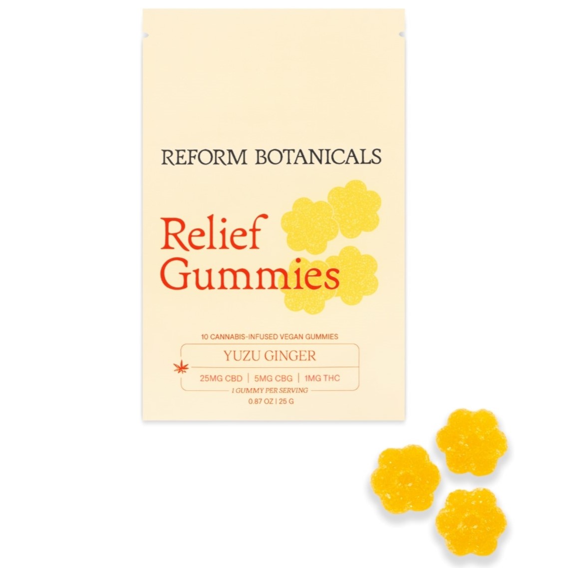 Relief Full Spectrum CBD + CBG Gummies - Yuzu Ginger