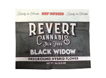 Black Widow -Hybrid- Kief Infused Pre-Ground Flower 14g | Revert     -V12 FRONT