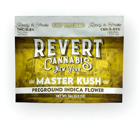 Revert - Master Kush -Indica- Kief Infused Pre-Ground 14G Flower | Revert    -aa7 front