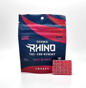 CANNALICIOUS LABS - Detroit Edibles - Rhino Gummy - Cherry - 200mg THC & 50mg CBD