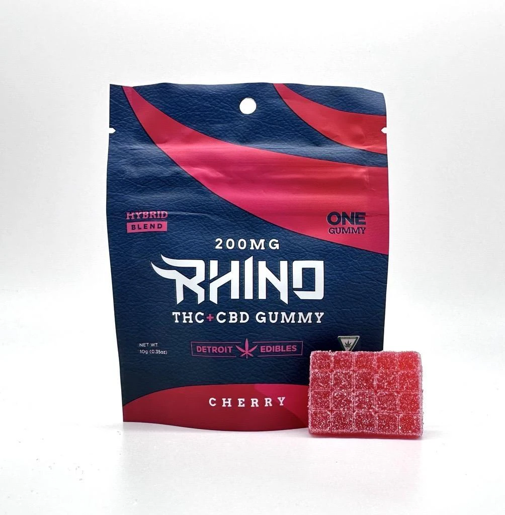 Cannalicious Labs - Detroit Edibles - Rhino Gummy - Cherry - 200mg THC & 50mg CBD Main Image
