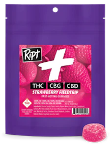 Ripple - Ript - Gummies - Strawberry Fieldtrip: THC:CBG:CBD - 100mg