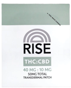 Rise THC/CBD 40mg: 10mg Transdermal Patch 50mg