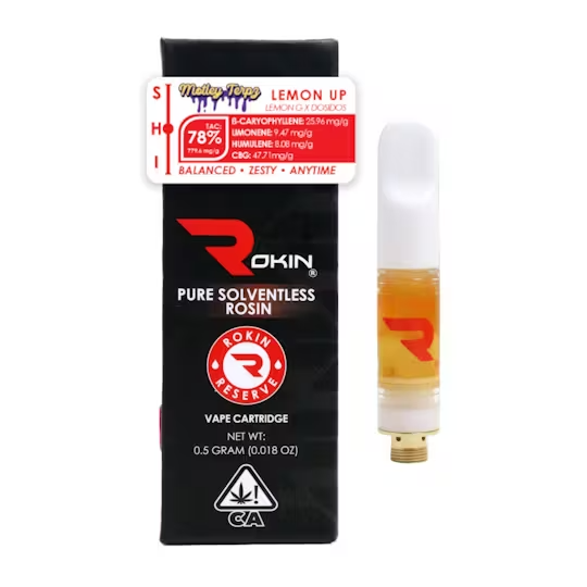 Rokin | Lemon Up | Solventless Rosin Cartridge | 0.5g