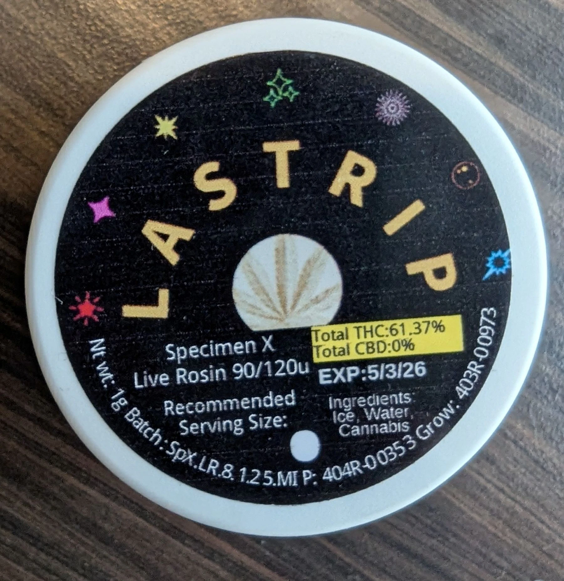 LastRip - Lastrip - Live Rosin - SherbCake - 1.0g Main Image