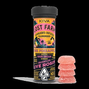 Kiva Confections - Lost Farm Gummies Pink Pineapple Sour Dream Rosin 100mg Gummies