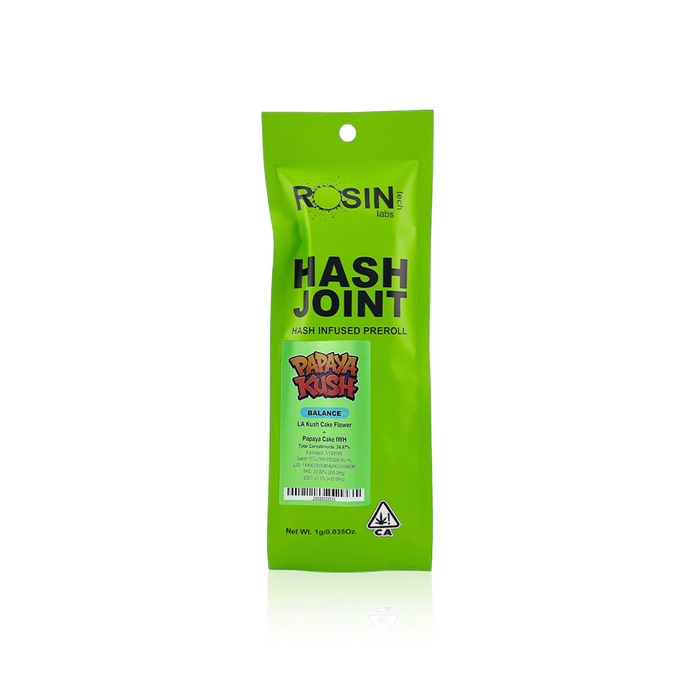 Rosin Tech Labs - ROSIN TECH LABS - Infused Preroll - Papaya Kush - Hash Joint - 1G Main Image