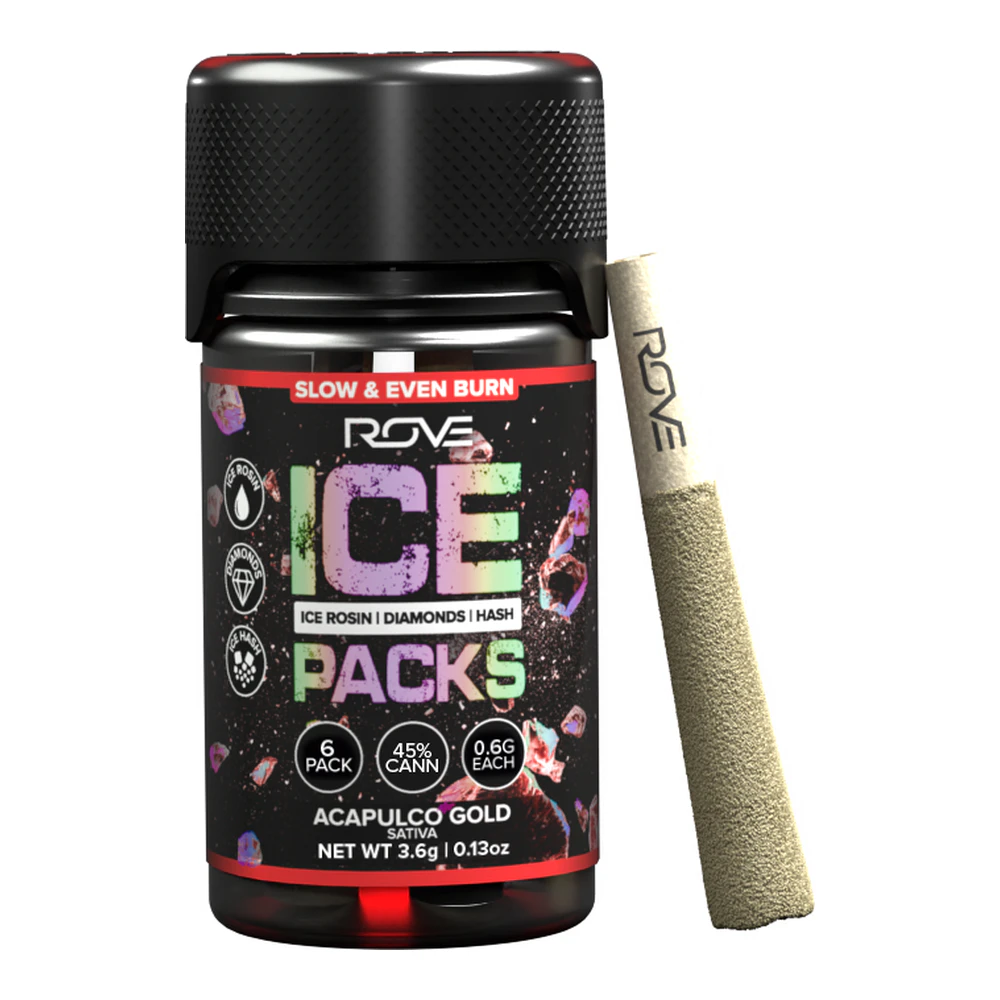 ROVE - Rove | Acapulco Gold | Ice Packs Rosin + Diamond + Hash Infused Pre-Rolls 6pk | 3.6g Main Image
