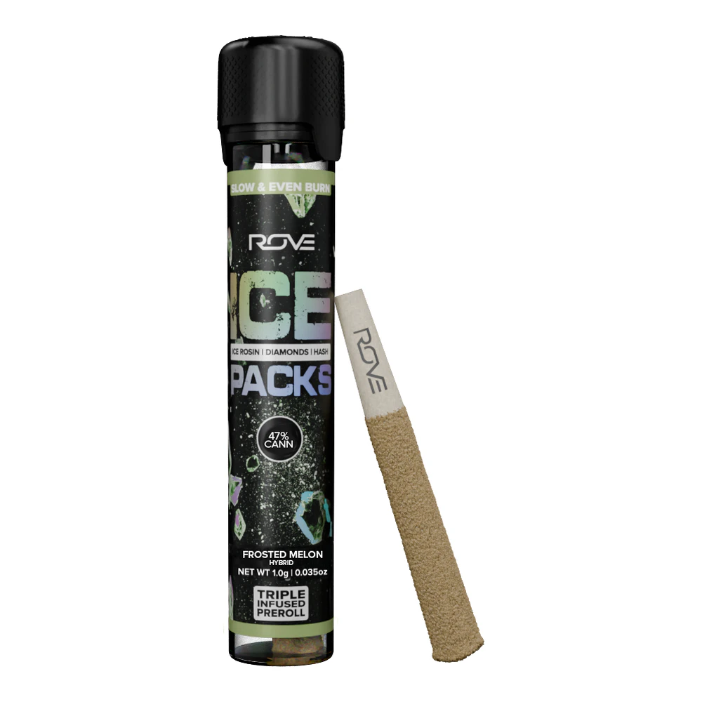 ROVE - Rove | Frosted Melon | Ice Pack Rosin, Diamond, Hash Infused Pre-Roll | 1g Main Image