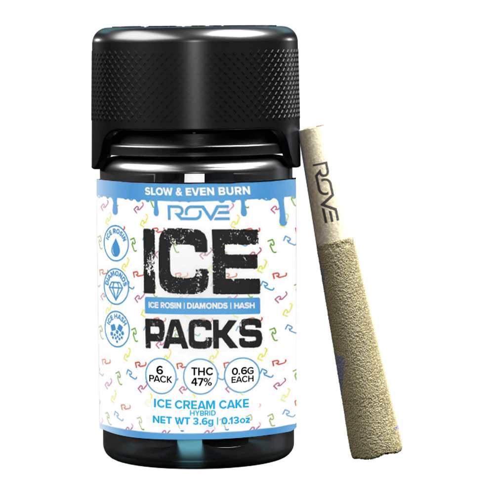 ROVE - Rove | Ice cream Cake | Ice Pack Rosin + Diamond + Hash Infused Pre-Roll 6pk | 3.6g Main Image