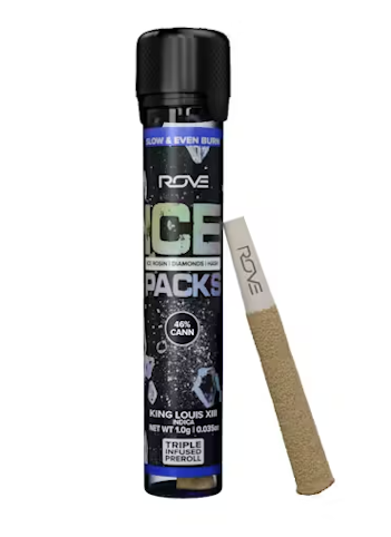 ROVE - King Louis XIII -Indica- 1-Gram (Pre-Roll) Triple Infused Ice Packs (Rosin, Hash, and Diamonds) | Rove      -n3 back