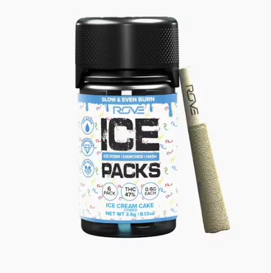 ROVE - Rove | Ice cream Cake | Ice Pack Rosin + Diamond + Hash Infused Pre-Roll 6pk | 3.6g Main Image