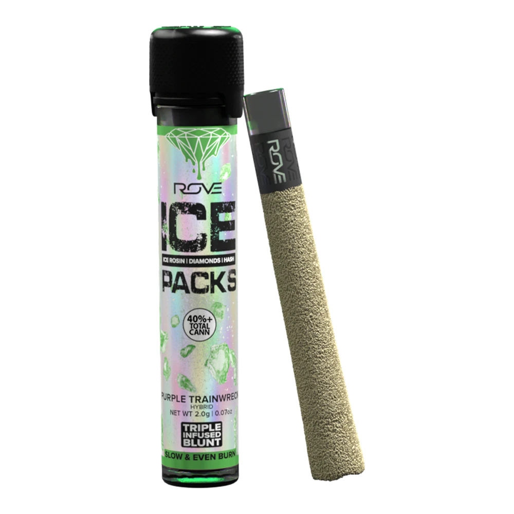 ROVE - Rove | Purple Trainwreck | Ice Pack Rosin, Diamond, Hash Infused Blunt | 2g Main Image