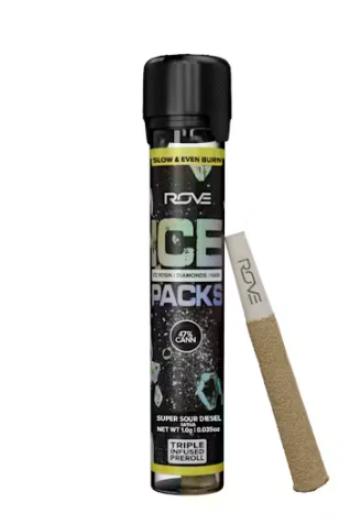 ROVE - Rove | Super Sour Diesel | Ice Pack Rosin, Diamond, Hash Infused Pre-Roll | 1g Main Image