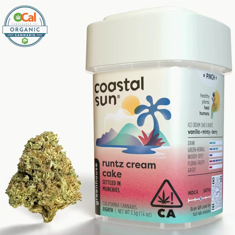 Coastal Sun - Coastal Sun - Hybrid - Runtz Cream Cake - (3.5g) Main Image