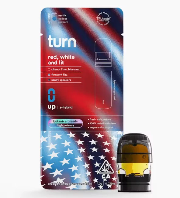 turn - [Turn Up] - BB - Pod - (1g) - Red, White and Lit Main Image
