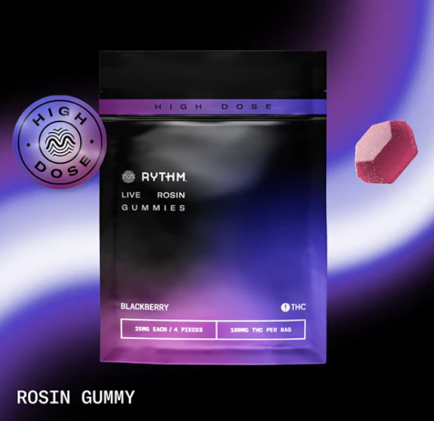 RYTHM - Blackberry Live Rosin 4pk Gummies - 100mg Main Image