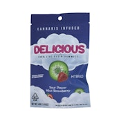 Delicious Sour Power Kiwi Strawberry (Live Resin) (H) Edibles 100mg