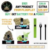 B1G1: PLUG™ DNA: Blue Dream 1g Distillate Cartridge - Limited Time Special