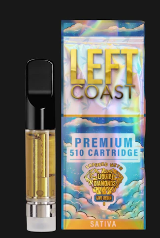 LEFT COAST - Maui Waui- Sativa- 81.3% THC | 1g Liquid Diamond/Live Resin Infused (510 Cartridge) | Left Coast  --vvv11 back