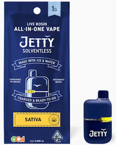 Jetty - Casablanca Peach Live Rosin Solventless 1G AIO Mini Tank Vape