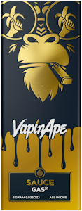 VAPIN APE - VapinApe- All in One- Sauce Gas #51 -Hybrid- Distillate- Rechargeable-1g- 63.55%THC