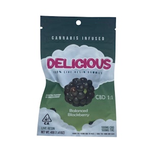 Delicious - Delicious Balanced Blackberry 1:1 Thc: (Live Resin) (H) Edibles 100mg