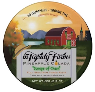 Integridy Farms - Pineapple Colada "Scoops of Chem" - 10 mg Cured Hash Resin Gummies