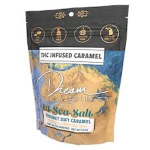 DREAM EDIBLES - Dream Edibles -  Caramel - Sea Salt  Caramel 1:1 - 10mgTHC/10mg CBD 10pc 100mg