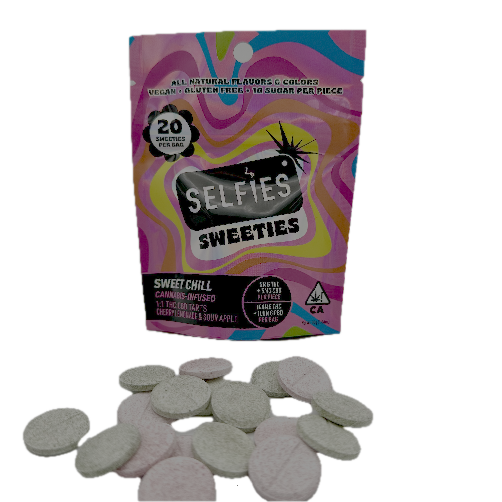 Selfies Sweeties | Sweet Chill CBD 1:1 | Cherry Lemonade & Sour Apple Tarts