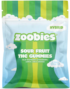 ZOOBIES - Sour Fruit THC Gummies (Sativa) 10pk 100mg