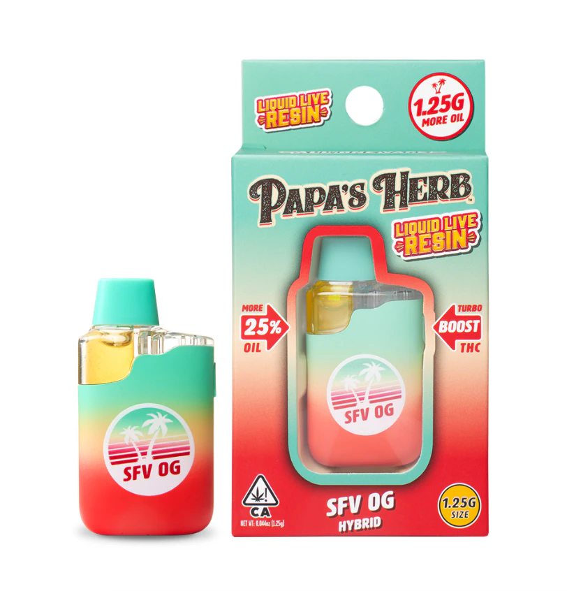 Papa's Herb - Papa's Herb - SFV OG - 1.25g Liquid Live Resin All In One Vape Main Image
