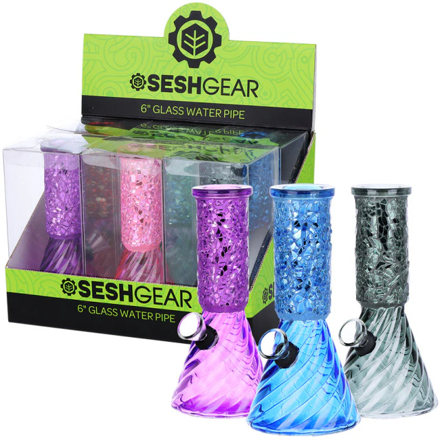HIGH MOUNTAIN IMPORTS - 6" Smoky Glass Mini Water Pipe Main Image