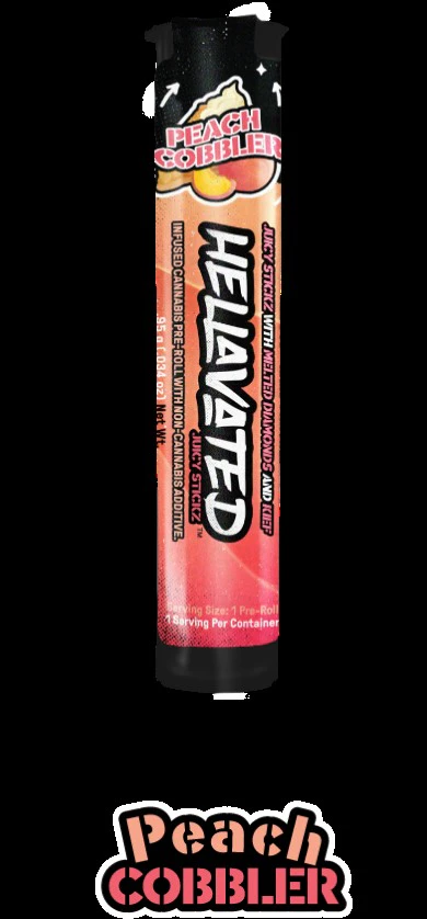 Hellavated - Hellavated Peach Cobbler Juicy Stickz Infused Pre-Roll 0.75g Main Image