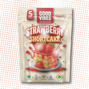 Good Vibes - Strawberry Short Cake - Triple Infused Pre-Roll 5 Pack - Good Vibes - (1g x5)
