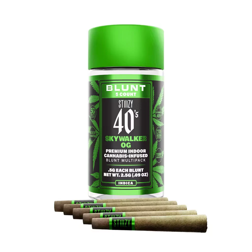 STIIIZY - Skywalker OG (I) 41.47% THC | 40s infused Mini Blunt Multipack (5pk/2.5g) | Stiiizy Main Image