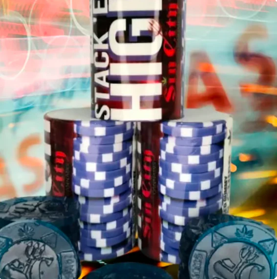 Sin City - Blue Raspberry 10pk Poker Chip Gummies - 100mg Main Image