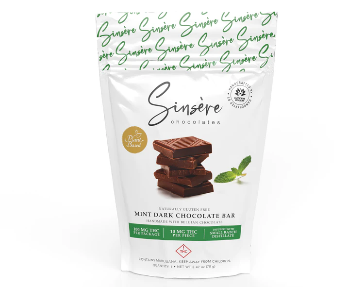 Default Brand - Sinse're - Chocolate Bar - Mint Dark Chocolate - 100mg Main Image