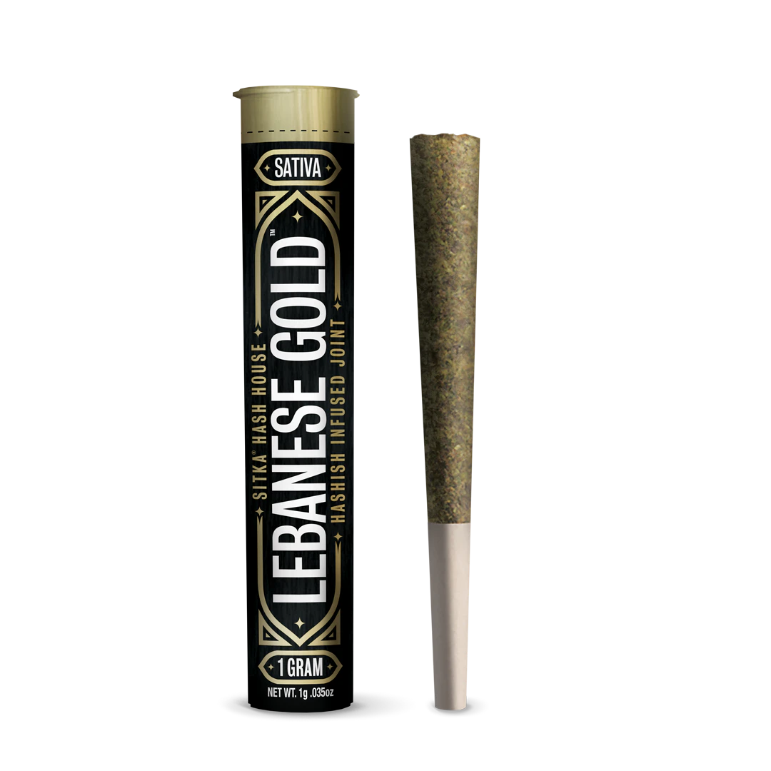SITKA HASH HOUSE - Sitka Hash House - 1g Hash Infused Pre-Roll - Lebanese Gold Hashish Main Image