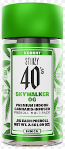 STIIIZY - [STIIIZY] Live Resin Infused 40's Preroll 5 Pack - 2.5g - Skywalker OG (I)