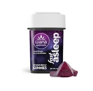 WANA - Wana - Fast Asleep Gummies - Berry Dream ( 10mg CBD / 2mg CBN / 2mg CBG/ 2mg THC per piece)