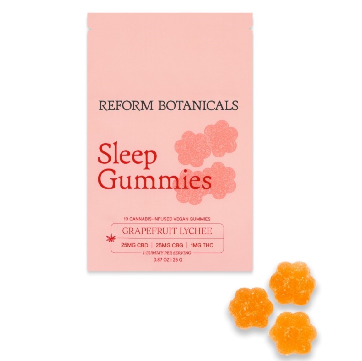 Sleep Full Spectrum CBD + CBG Gummies - Grapefruit Lychee