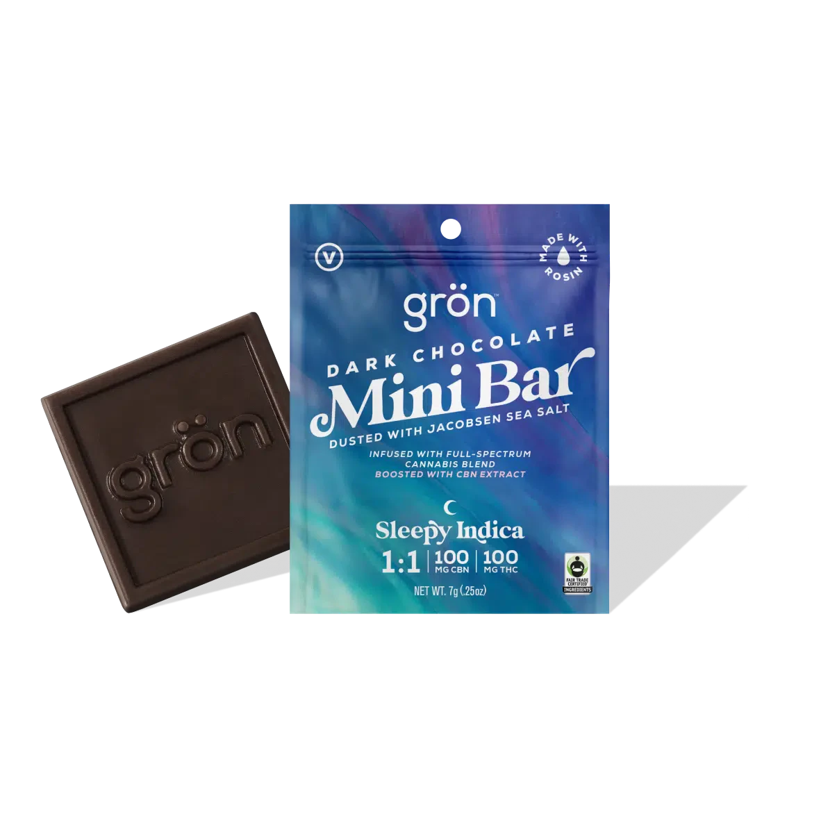 GRON - Mini-Bar Sleepy Indica Dark Chocolate 1|1 THC|CBN Main Image