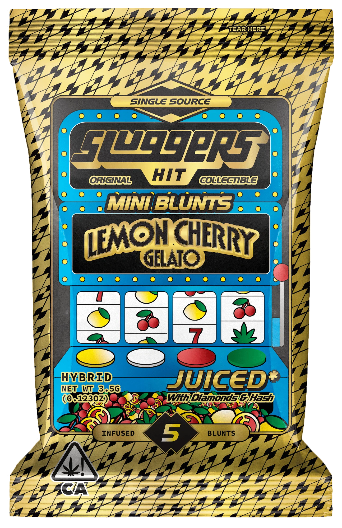 Sluggers - Sluggers | Mini Blunts | Lemon Cherry Gelato | Diamonds & Hash Infused | 5pk Main Image