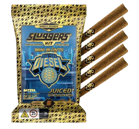 Sluggers | Mini Blunts | NYC Diesel | Diamonds & Hash Infused | 5pk