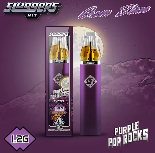 Sluggers Hit - Sluggers | Purple Pop Rocks | Live Resin Rechargeable All-In-One Vape | 1.2g Main Image