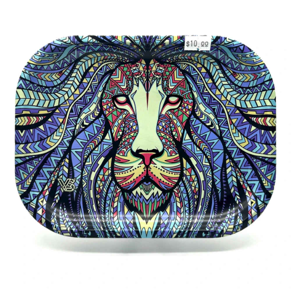 THE MIGHTY QUINN - Small Metal Rolling Tray (Tribal Lion) Main Image