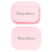 Blazy Susan - Metal Rolling Tray - Small w/ Lid - Pink