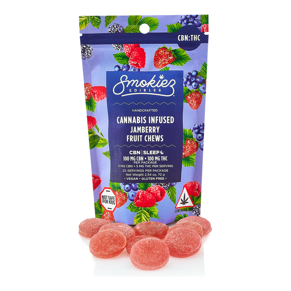 SMOKIEZ - Smokiez | Jamberry 1:1 | THC:CBN | Fruit Chews 10pk | 100mg Main Image